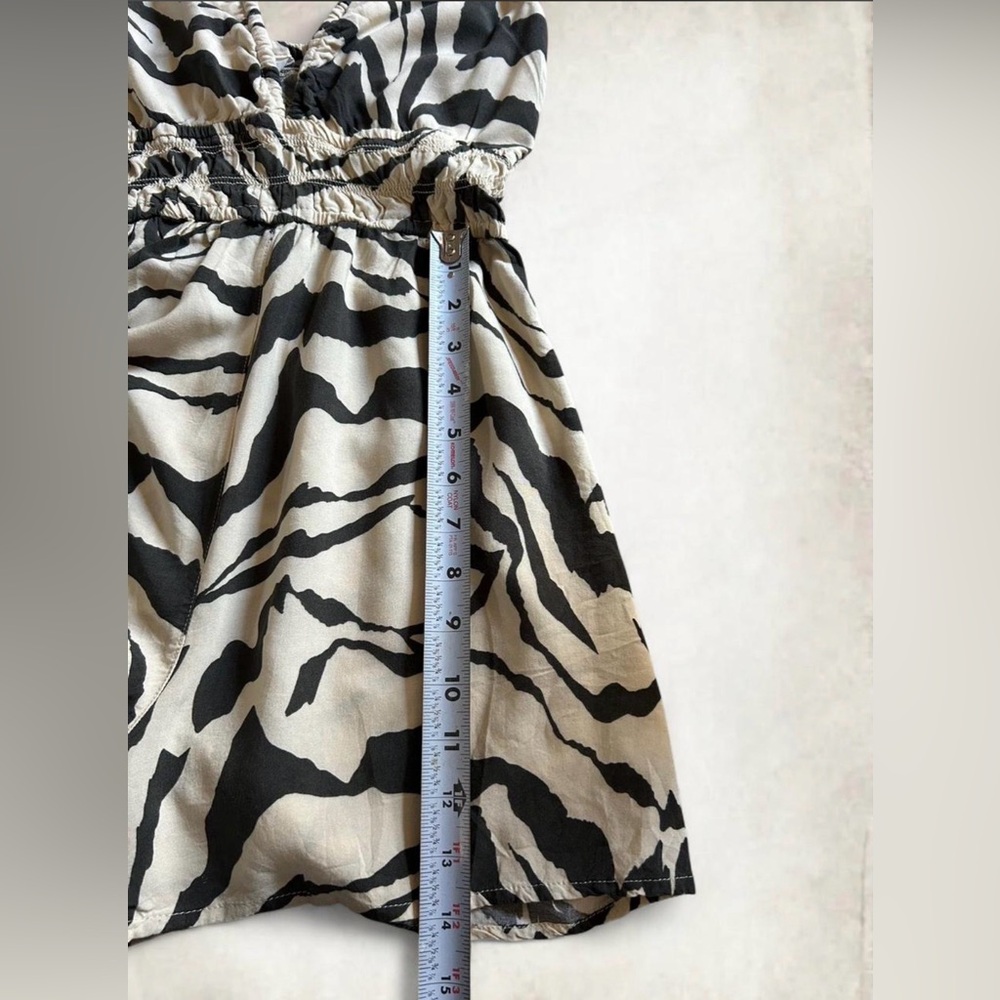 H&M Dark Green & Cream Zebra-Print Halter Romper - Picture 6 of 8